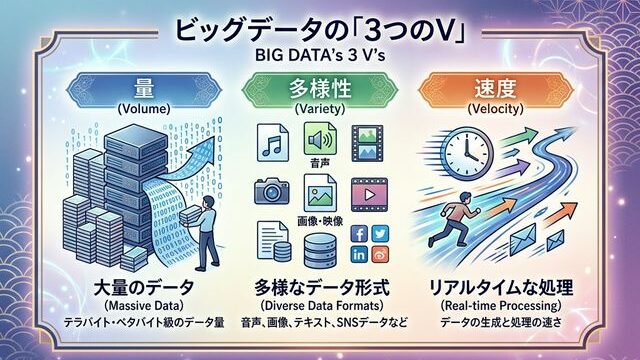 ビッグデータの3つのVを図解