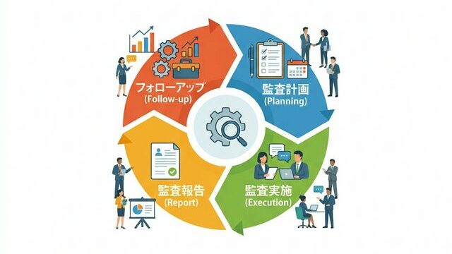 システム監査の4ステップ:計画・実施・報告・フォローアップ