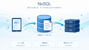 NoSQLで多様なデータモデルを扱う仕組みを示す学習図解